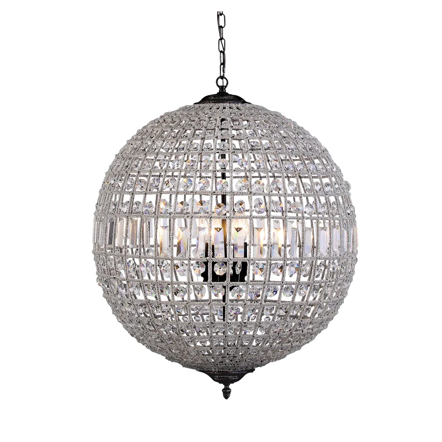 Marseilles Bronze Crystal Ball Chandelier Pendant Light Large