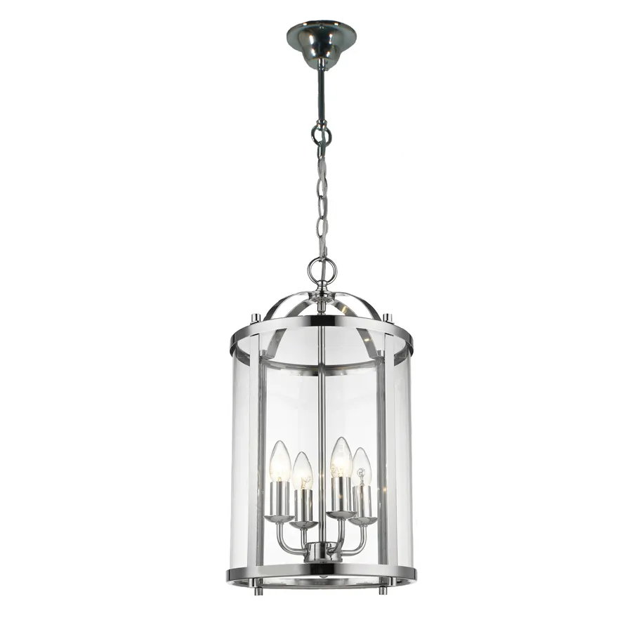 Manor Chrome Lantern Pendant Light 4 Light