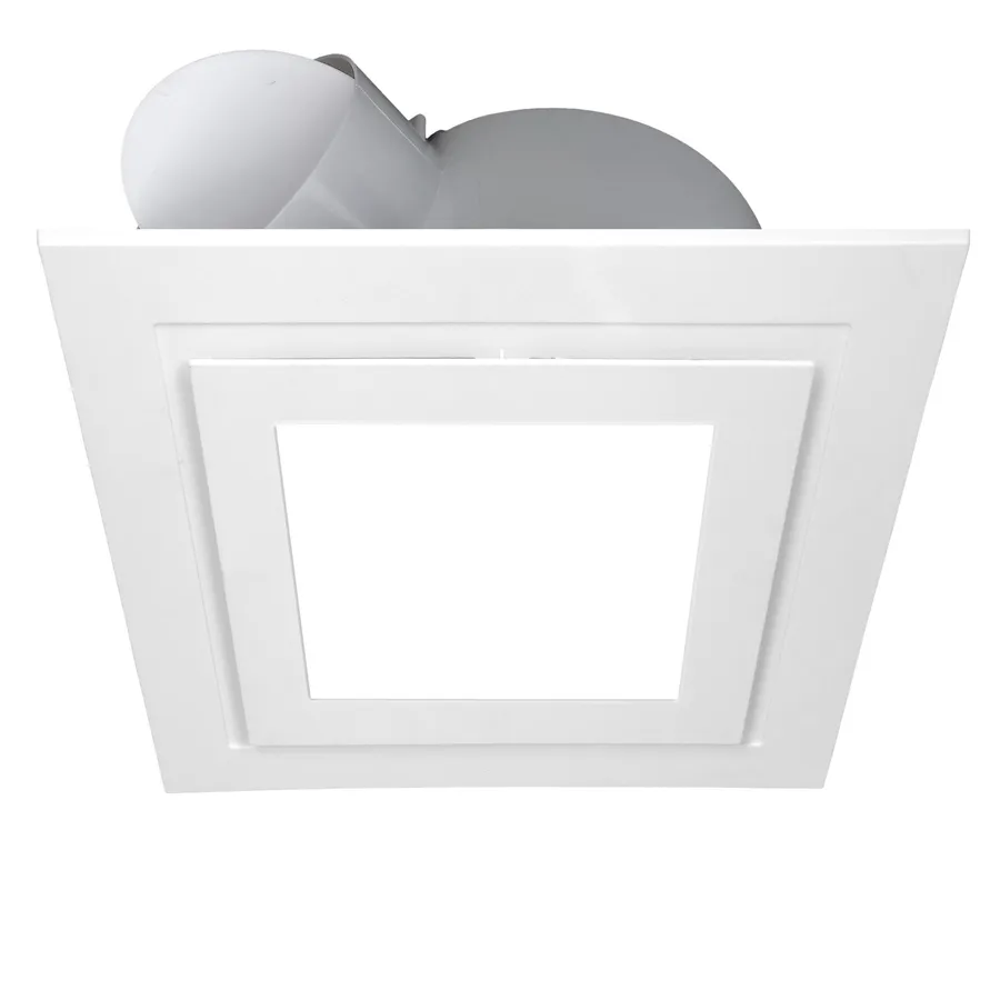 Square Ventair Airbus 250 Pro-V Bathroom Exhaust Fan With 14W LED Light White