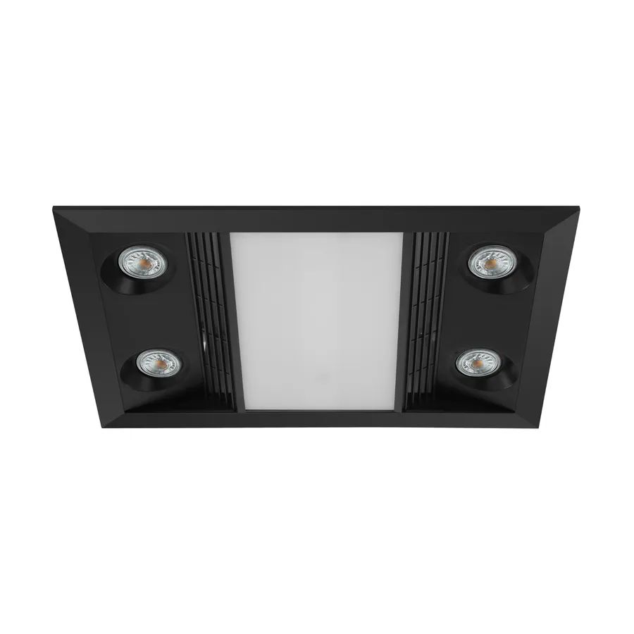 Eglo Inferno 3-In-1 Bathroom Exhaust Fan, Heater, and LED Light Black
