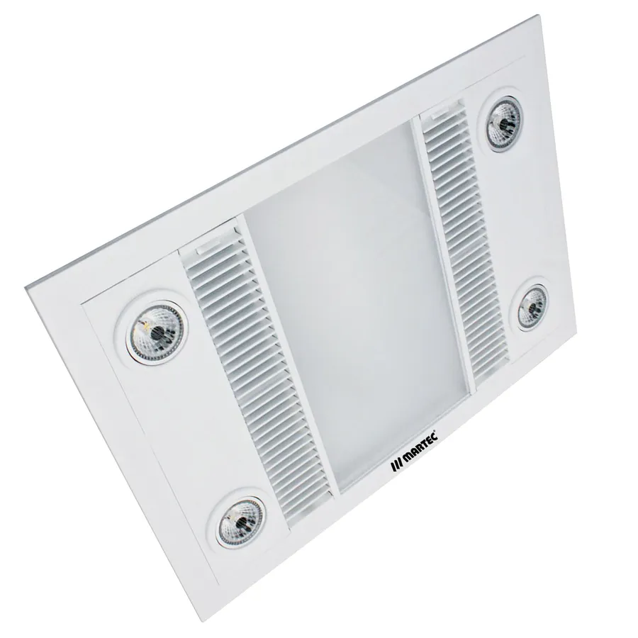 Martec Linear Bathroom 3 In 1 High Extraction Exhaust Fan With LED Light White