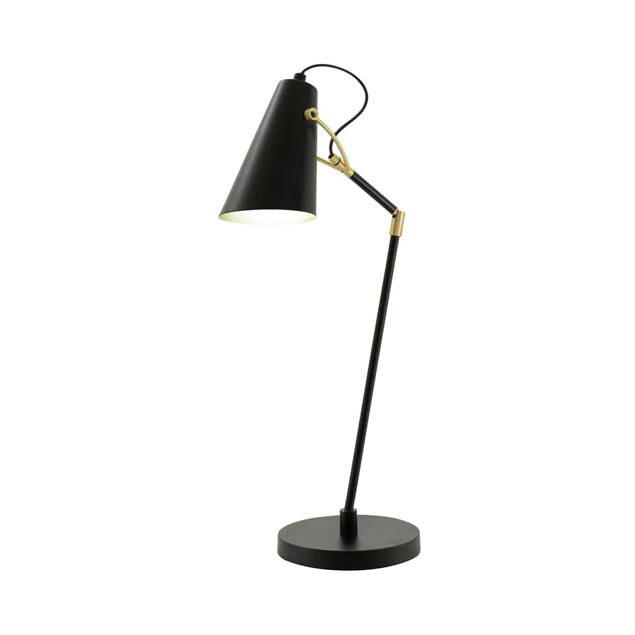 Mercator Colton Metal Table Lamp (E27) Black & Brass