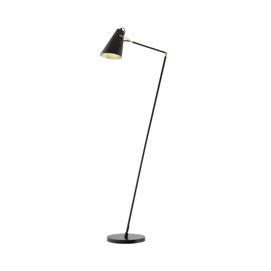 Mercator Colton Metal Floor Lamp (E27) Black & Brass