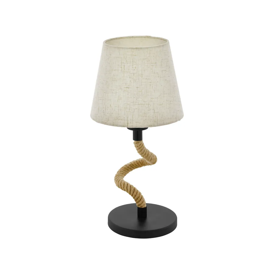 Eglo Rampside Rustic Rope Table Lamp Creme and Black