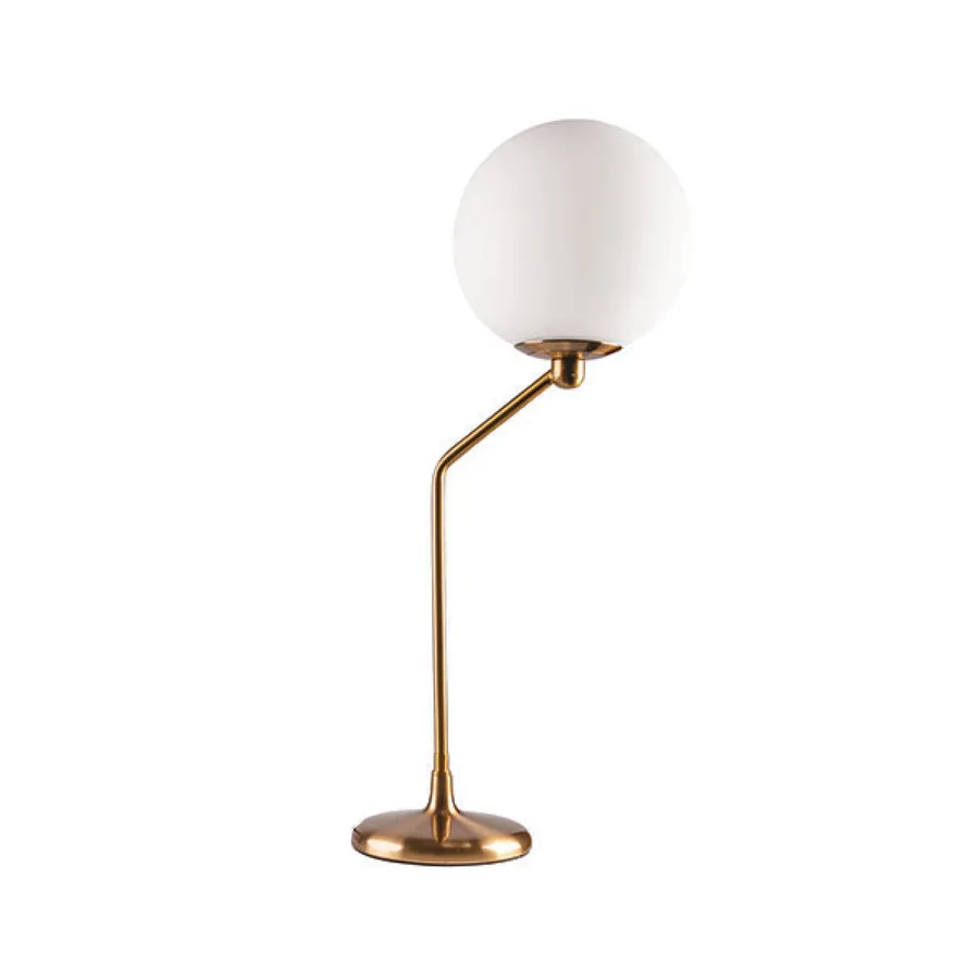 Mercator Marilyn Metalware and Frosted Glass Table Lamp (E27) Aged Brass