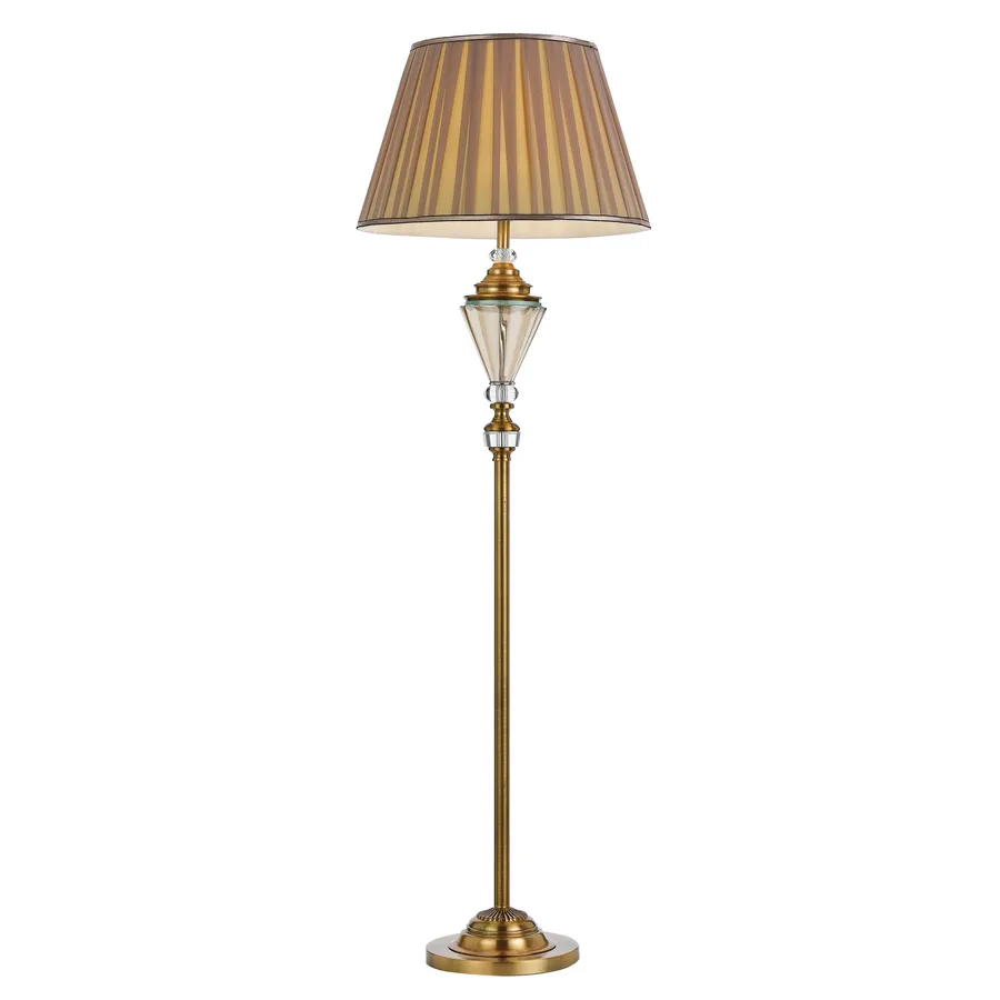 Oxford Glass Floor Lamp Antique Gold