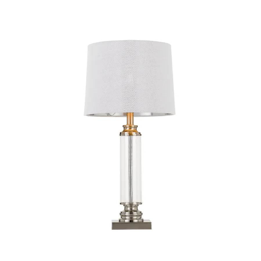 Telbix Dorcel Table Lamp Edison Screw (E27) Nickel and Clear