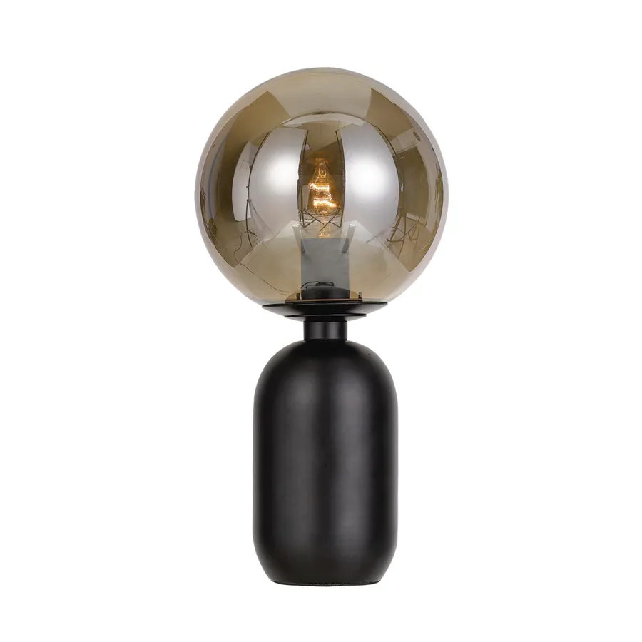 Telbix Kade Table Lamp Small Edison Screw (E14) Black and Smoke