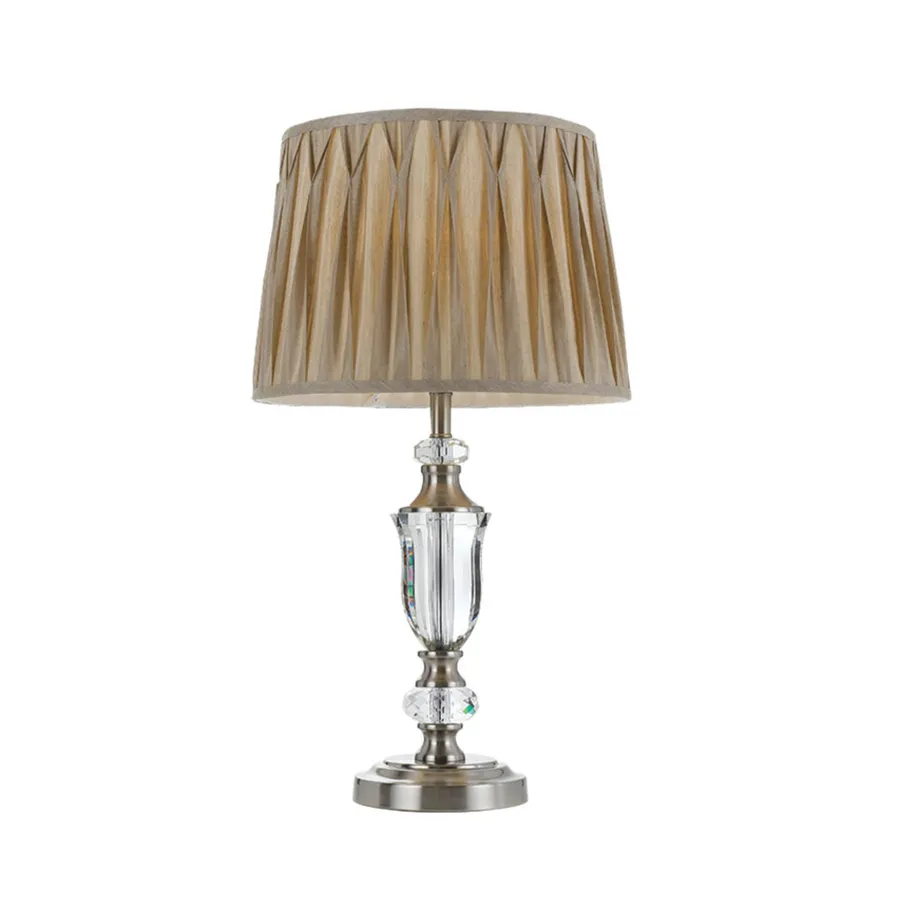 Telbix Wilton Table Lamp Edison Screw (E27) Nickel and Silver