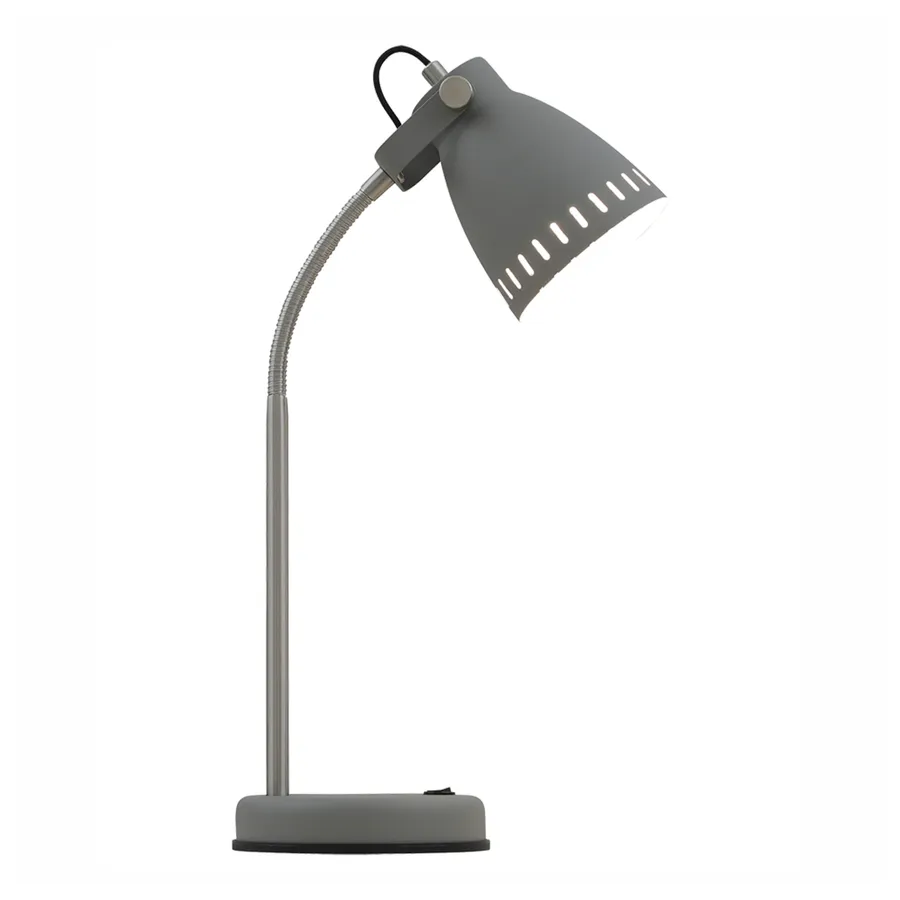 Telbix Nova Industrial Style Adjustable Table Lamp (E27) Grey