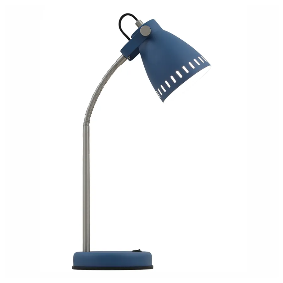 Telbix Nova Industrial Style Adjustable Table Lamp (E27) Blue