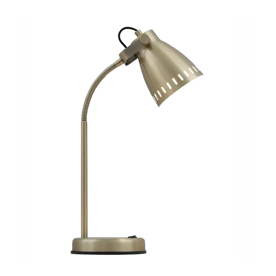 Telbix Nova Industrial Style Adjustable Table Lamp (E27) Antique Brass