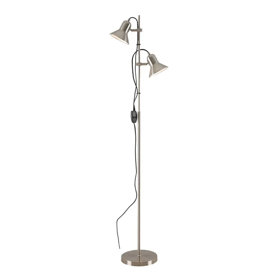 Telbix Corelli Adjustable Twin Floor Lamp (GU10) Nickel