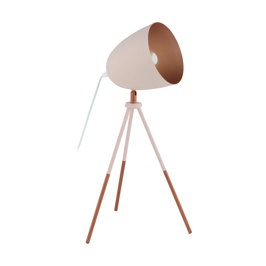 Eglo Chester Table Lamp Pastel Apricot and Copper