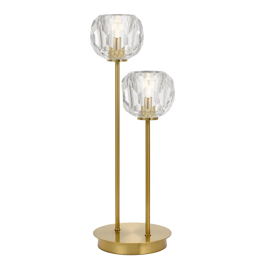 Telbix Zaha Crystal Glass Table Lamp Antique Gold