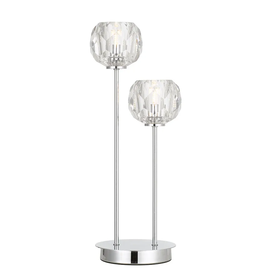 Telbix Zaha Crystal Glass Table Lamp Chrome