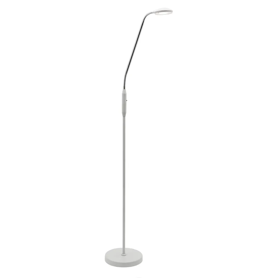 Mercator Dylan 6W LED Dimmable Touch Adjustable Dimmable Floor Lamp Matt White
