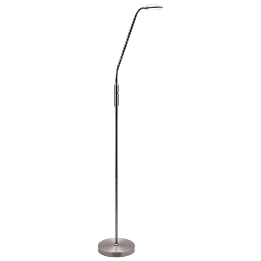 Mercator Dylan 6W LED Dimmable Touch Adjustable Dimmable Floor Lamp Brushed Chrome