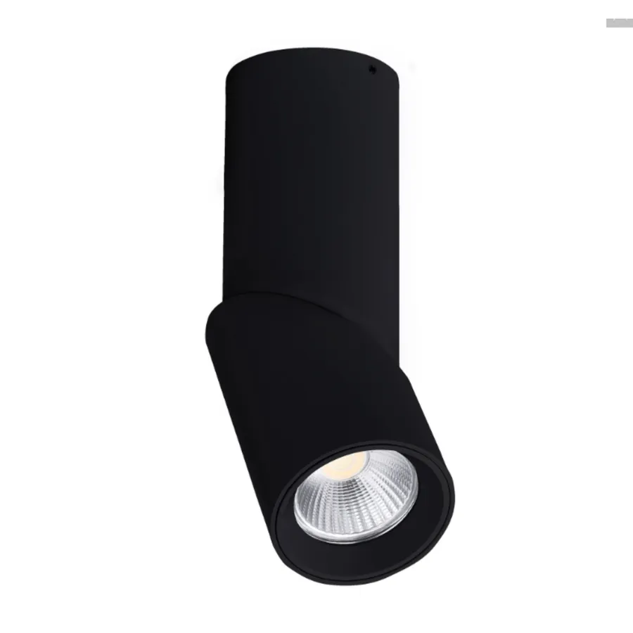 Nella Surface Mounted IP54 Rotatable 7W TRI Colour LED Downlight Black