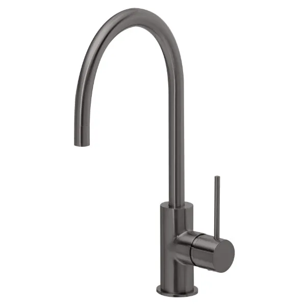 Phoenix Vivid Slimline Side Lever Sink Mixer 220mm Gooseneck - Brushed Carbon