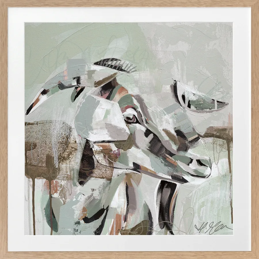 Out Of The Woods Muted Green Framed Art Print