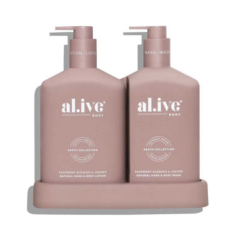 WASH & LOTION DUO + TRAY - RASPBERRY BLOSSOM & JUNIPER