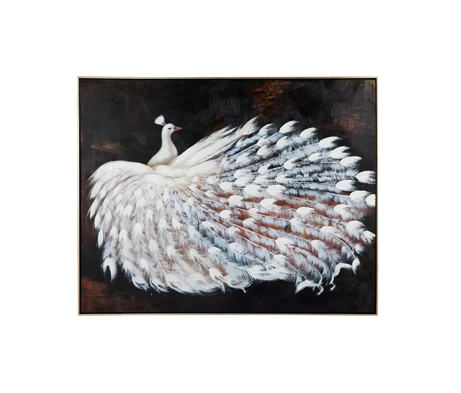 White Peacock Canvas Oil Painting 118cm x 148cm
