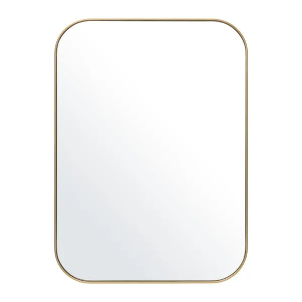 Studio Slim Rectangle Curve Mirror - Brass