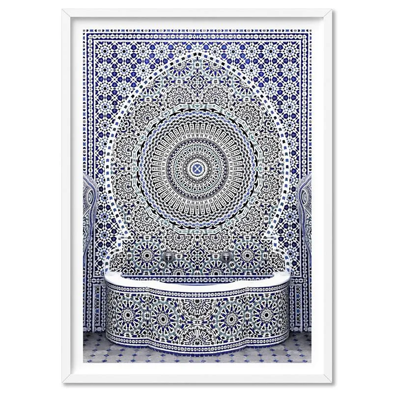 Blue Fountain Casablanca - Art Print