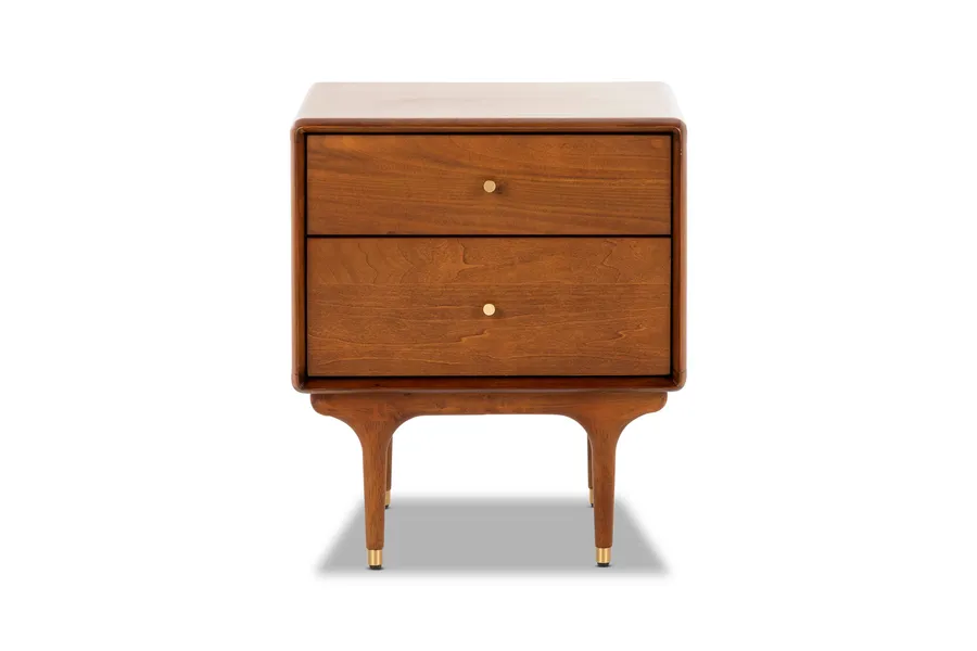 Manhattan Mid Century Bedside Table, Brown, by Lounge Lovers