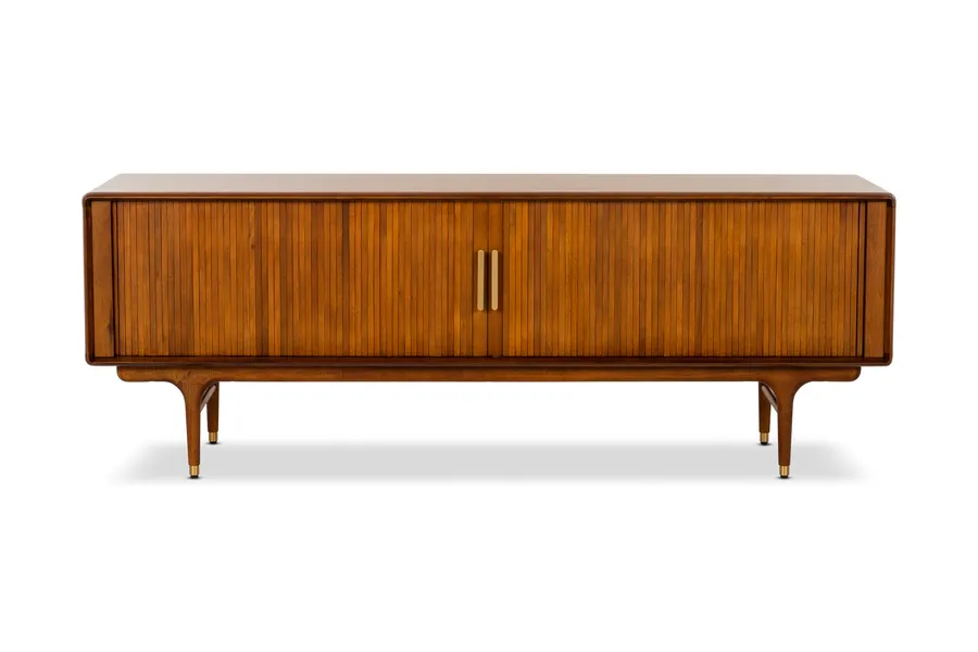 Manhattan Mid Century TV Unit, Brown American Wood, by Lounge Lovers
