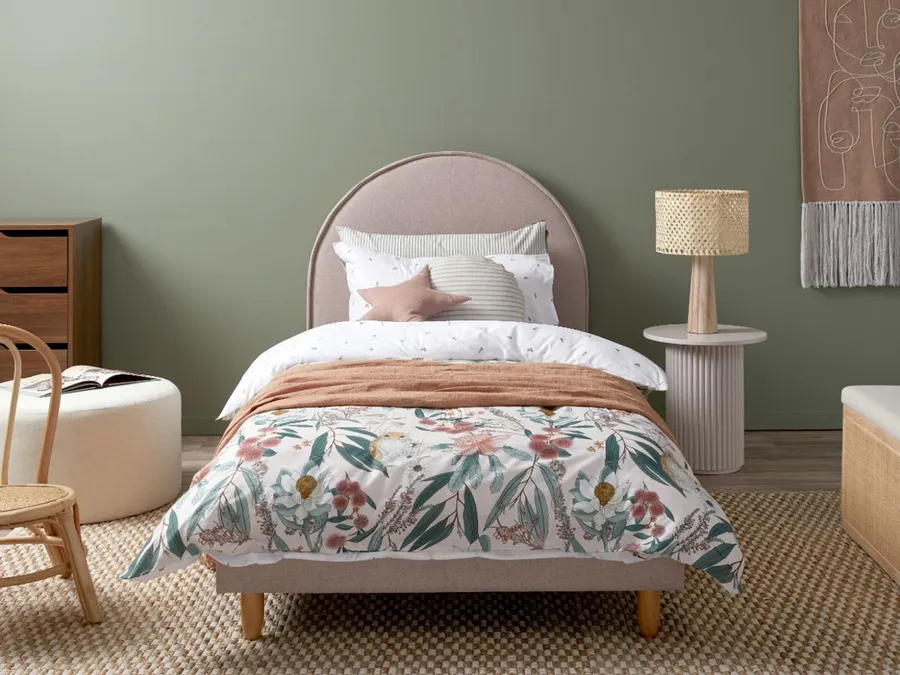 Imogen King Single Bed - Dusty Pink