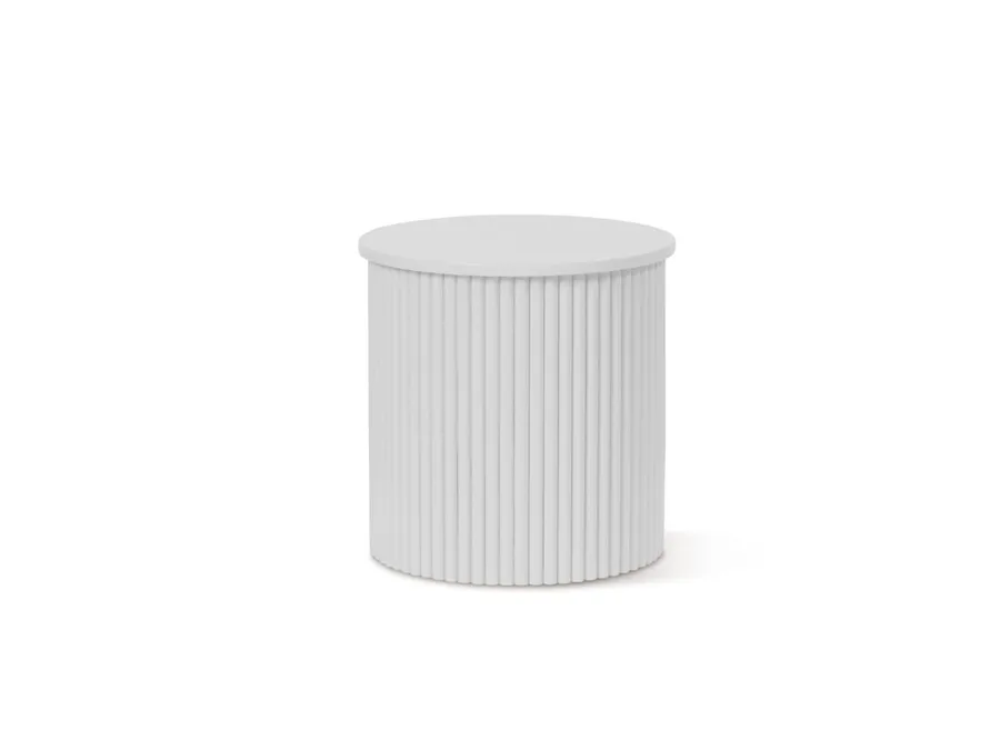 Eve Drum Side Table White by Mocka Style Sourcebook