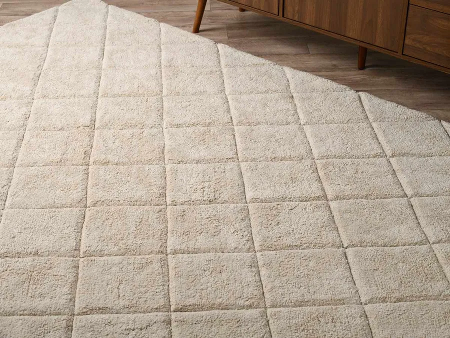 Rea Diamond Floor Rug - Extra Large - Cream