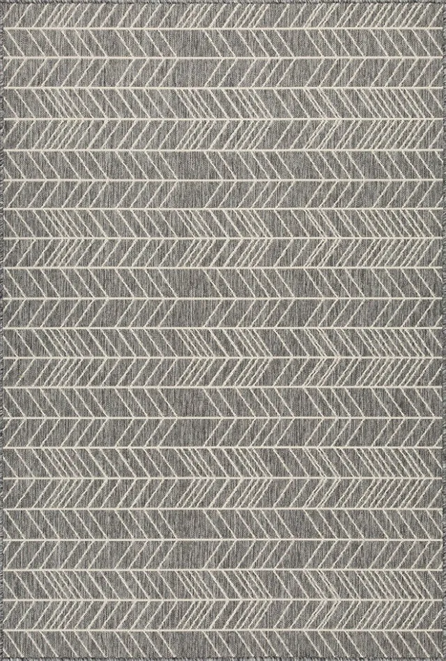 Herringbone Seaspray | Rubber Backed Rug | Shaded Warm Grey