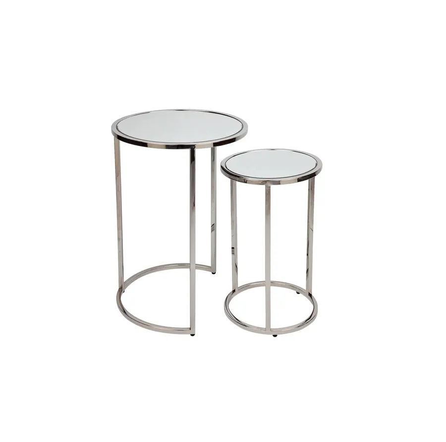 Serenity Nesting Side Tables Nickel 50cm / 60cm