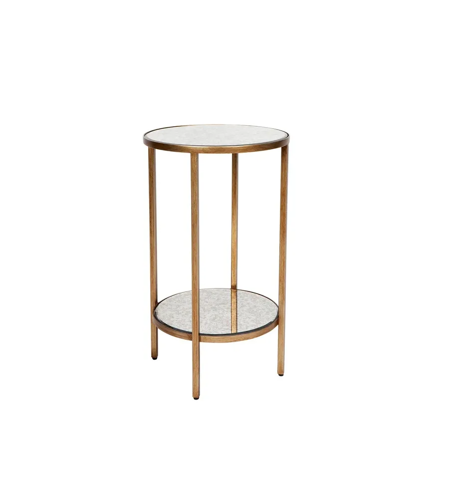 Mirrored Cocktail Side Table Petite Antique Gold 60cm x 35cm