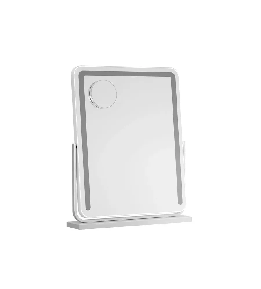 Quinn Makeup Mirror with Light &amp; Stand White 40cm / 50cm 40cm x 50cm