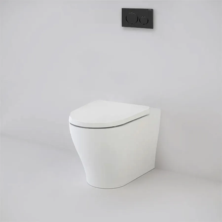 Caroma Luna Slim Cleanflush Wall Faced Toilet Suite - Geberit Sigma In-Wall Cistern - Upgraded Seat