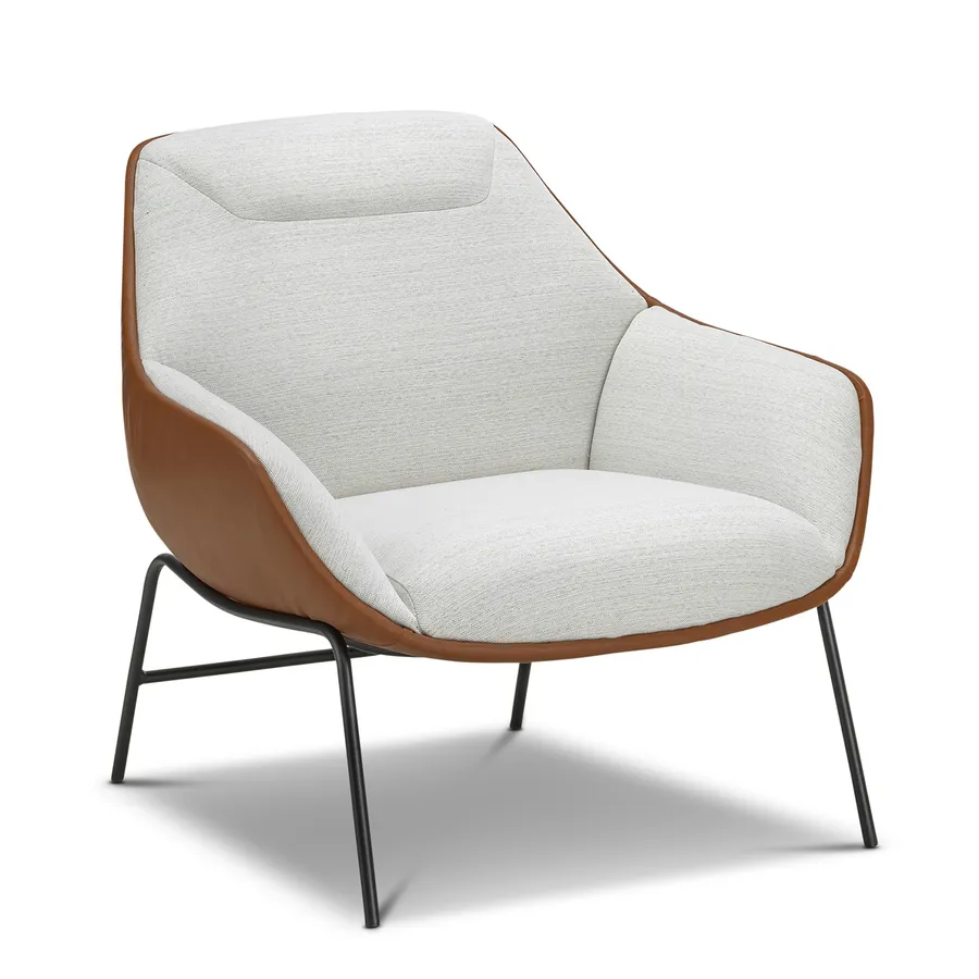 Mii Occasional Lounge Chair, Dove White & Tan