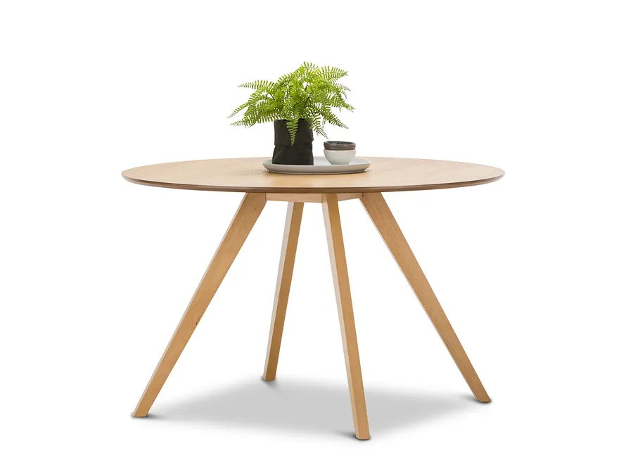 Milari Round Dining Table, Natural Oak