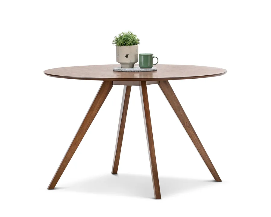 Milari Round Dining Table, Walnut