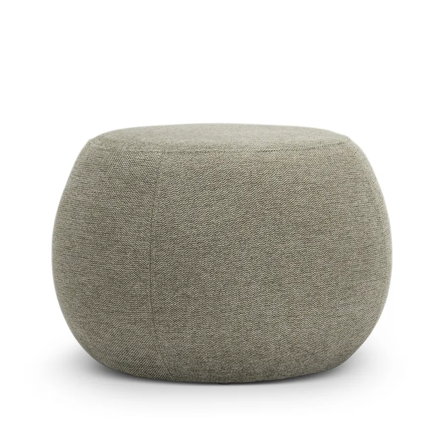 Venus Round Ottoman Pouf, Light Moss