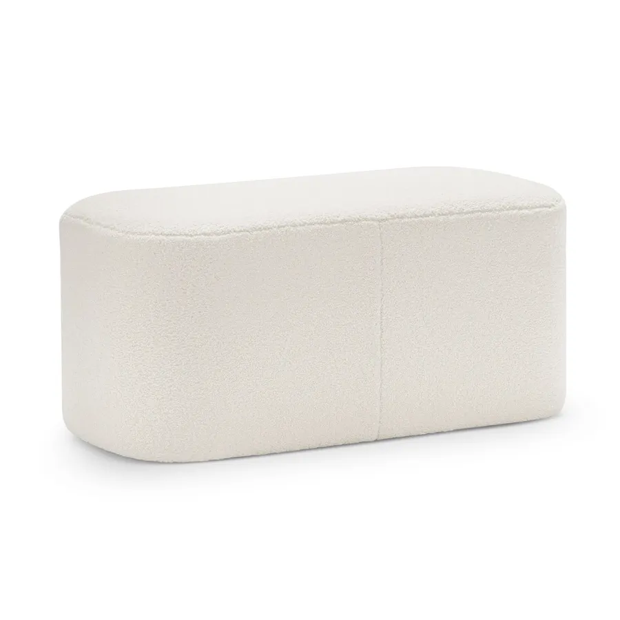 Podd Ottoman Bench Stool, Boucle Cream