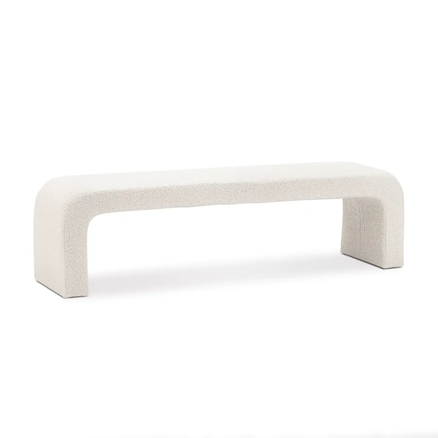 Harper Arch 160cm Bench Seat, Cream Boucle