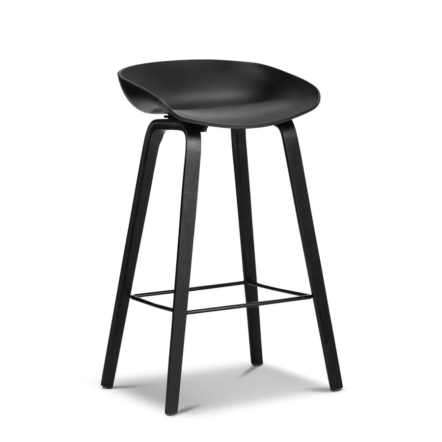 Set of 2 Replica Hay Bar Stools, All Black