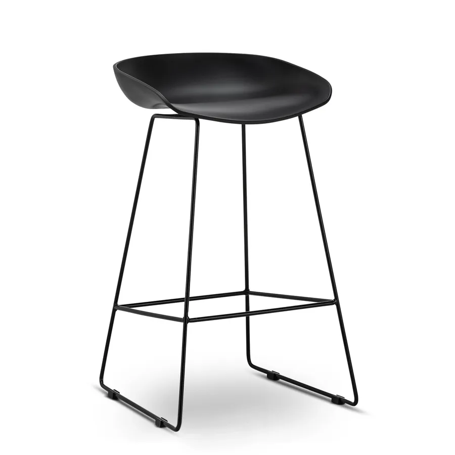 Replica Set of 2 Hee Welling Hay Sled Barstool, Black