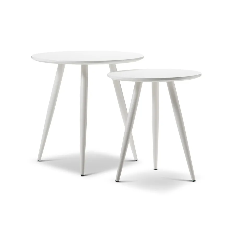Komma Nested Side Tables, White