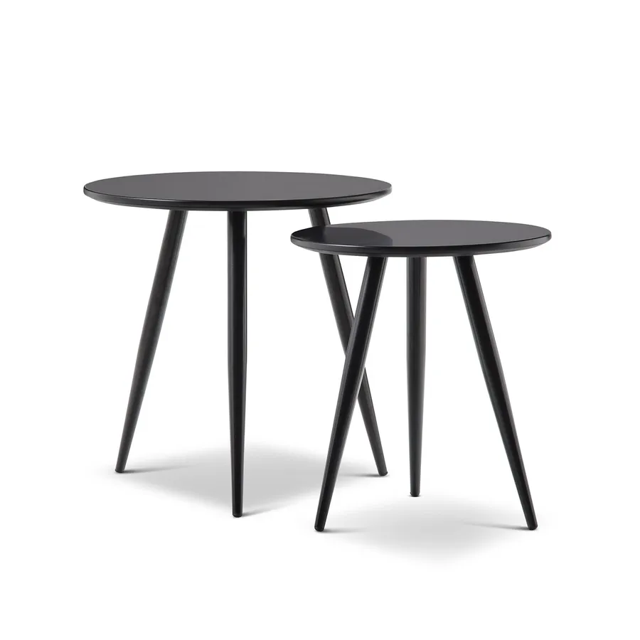 Komma Nested Side Tables, Black