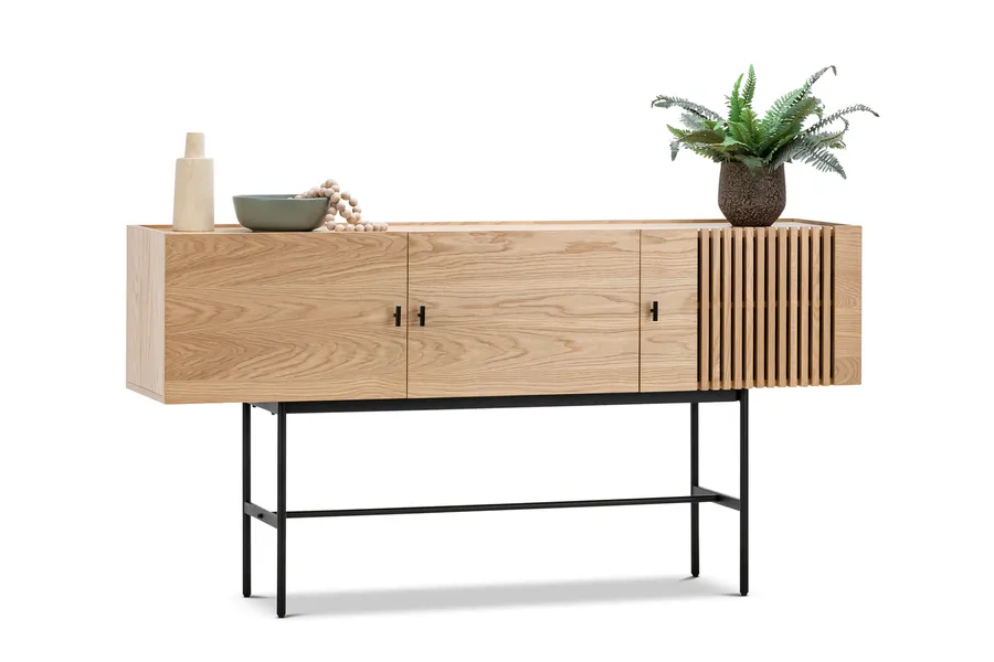 Xaviar 3 Door Array Sideboard, Natural & Black
